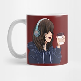 anime a girl have headphones Mug